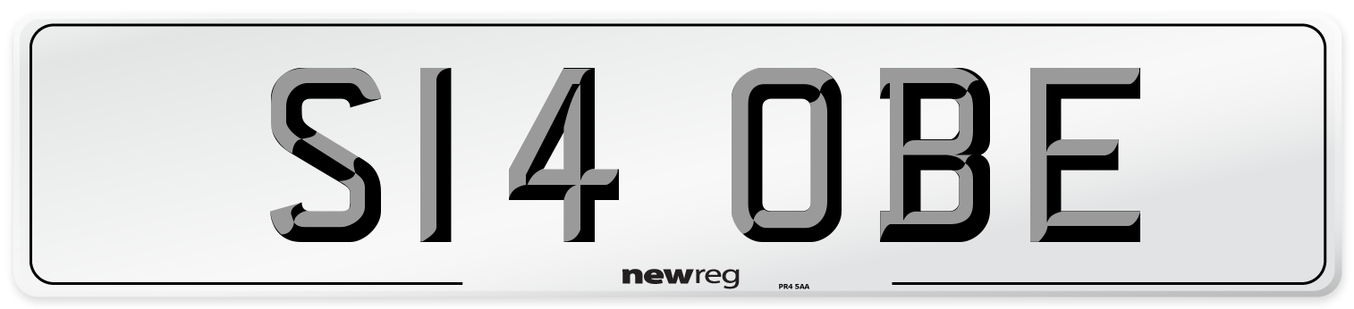 S14 OBE Number Plate from New Reg